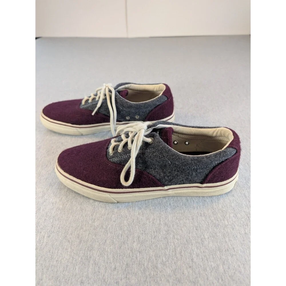 Sperry Top-Sider Men's Wool Lace-Up Casual Sneakers Purple/Gray Size 11M Good